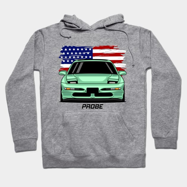 Front Probe Green Hoodie by GoldenTuners